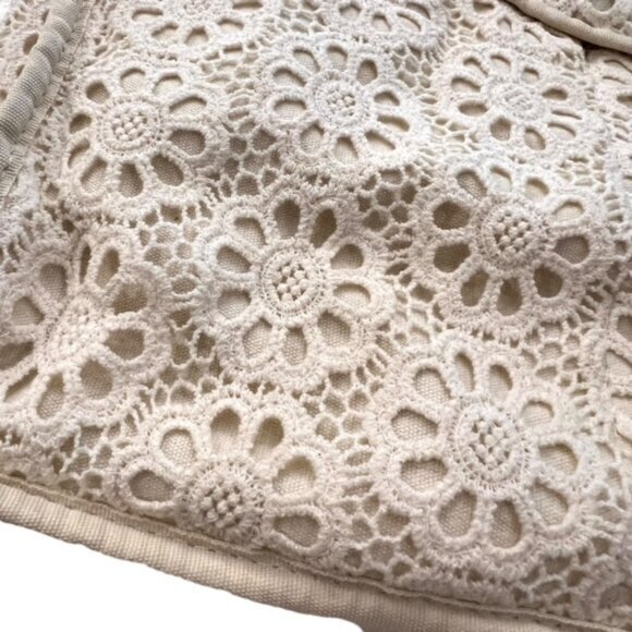 Art Class Ivory Crochet Backpack Lace Eyelet Over Canvas School Work Everyday - Picture 2 of 12